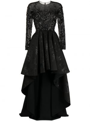 Sukienka koktajlowa z koralikami Saiid Kobeisy czarna
