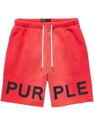 Pantaloni scurți din bumbac cu imagine Purple Brand