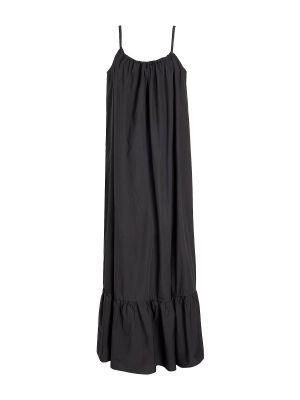Черное хлопковое длинное платье 8 By Yoox