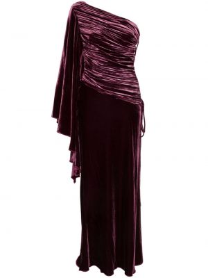 Žametna večerna obleka iz rebrastega žameta Maria Lucia Hohan vijolična