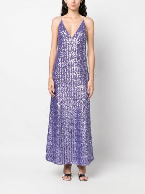 Dlouhé šaty s flitry Oseree fialové