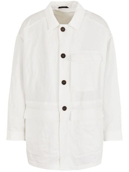 Jachetă ușoară de in Giorgio Armani alb