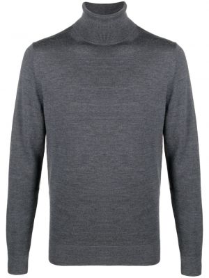 Haftowany sweter wełniany Calvin Klein szary