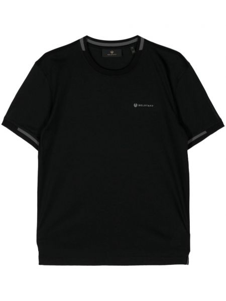 Raštuotas medvilninis marškinėliai Belstaff juoda