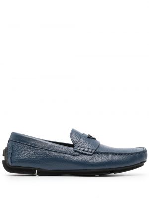 Pantofi loafer din piele Emporio Armani albastru