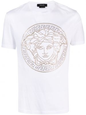 T-shirt con stampa Versace bianco