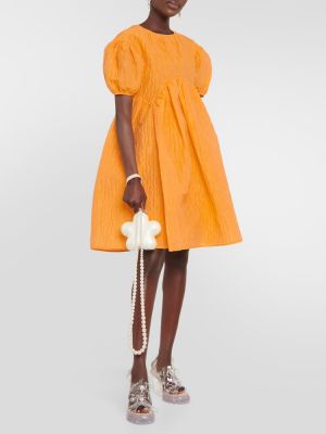 Lanena mini obleka Cecilie Bahnsen oranžna