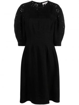 Ľanové šaty Chloé čierna