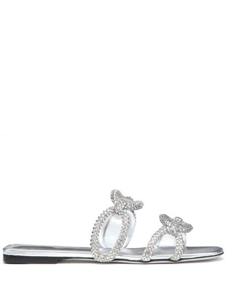 Sandali con cristalli Valentino Garavani argento
