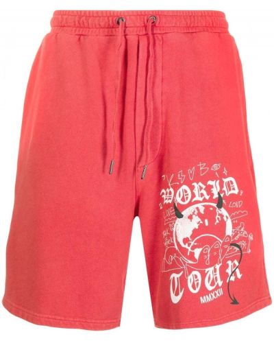 Shorts aus baumwoll mit print Ksubi rot