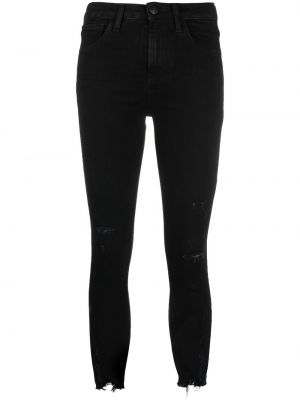 Skinny fit džínsy s vysokým pásom 3x1 čierna