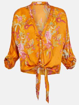 Gėlėta marškiniai Poupette St Barth oranžinė