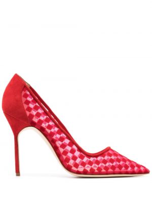 Полуотворени обувки Manolo Blahnik червено