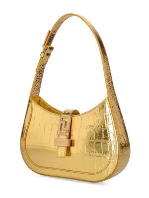 Kožená kabelka Versace zlatá