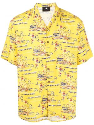 Košeľa s potlačou Mauna Kea žltá