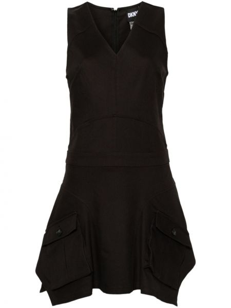 Αμάνικο φόρεμα με λαιμόκοψη v Dkny μαύρο