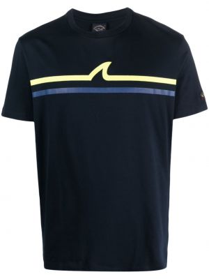 Тениска с принт с кръгло деколте Paul & Shark синьо