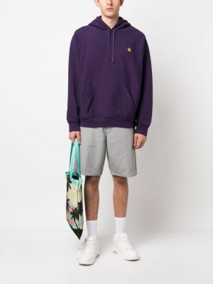 Siuvinėtas džemperis su gobtuvu Carhartt Wip violetinė