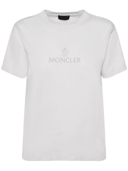 Памучна тениска Moncler сиво