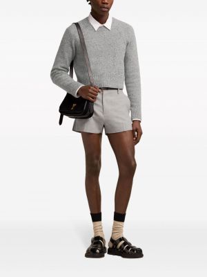 Pullover mit stickerei mit rundem ausschnitt Ami Paris grau