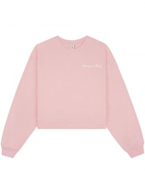Sweatshirt mit stickerei aus baumwoll Sporty & Rich pink