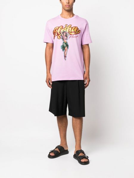 Křišťálové tričko s potiskem Philipp Plein fialové