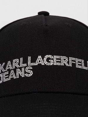 Czapka z daszkiem bawełniana Karl Lagerfeld Jeans czarna