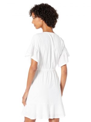 Кружевное платье мини на шнуровке Michael Michael Kors белое