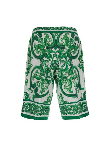 Pantalones cortos de seda Dolce & Gabbana verde