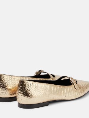 Bőr balerina cipők Victoria Beckham aranyszínű