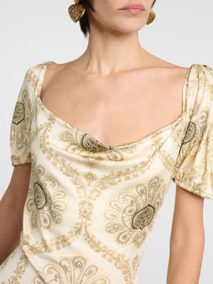 Rochie lunga cu imagine Etro auriu