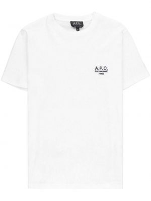 Kokvilnas t-krekls ar izšuvumiem A.p.c. balts