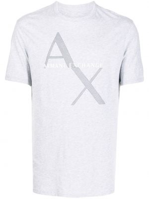 Trykt bomull t-skjorte Armani Exchange grå