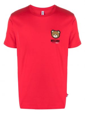 Тениска с принт Moschino червено
