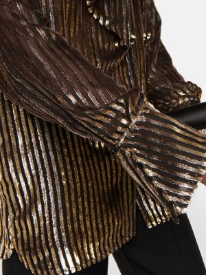 Žametna bluza iz rebrastega žameta s črtami Nina Ricci črna