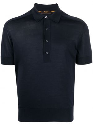 Skaidrus šilkinis polo marškinėliai Moorer mėlyna
