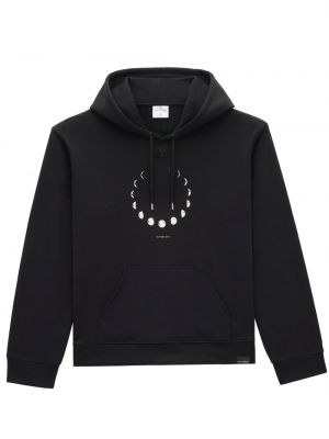 Pamučna hoodie s kapuljačom s printom Courreges crna