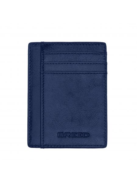 Кожаный кошелек с карманами Breed синий