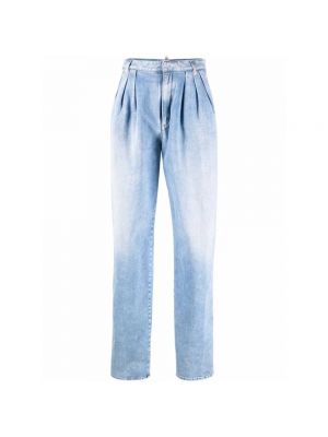 Proste jeansy z wysoką talią Dsquared2 niebieskie