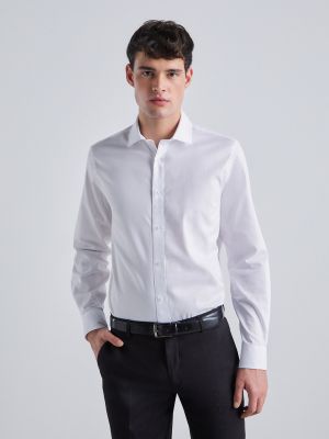 Приталенная рубашка с длинным рукавом Easy Wear белая