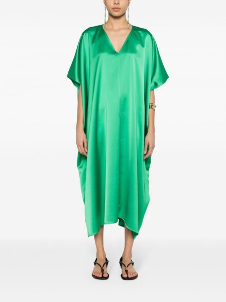 Satynowa sukienka midi Blanca Vita zielona