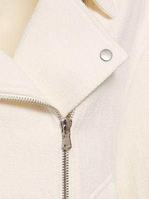 Bombažna lanena jakna iz krep tkanine Brunello Cucinelli