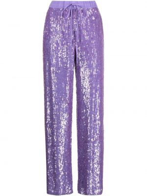 Pantalon droit à paillettes à imprimé P.a.r.o.s.h. violet