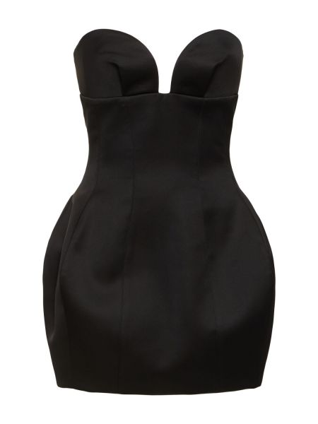 Saténové mini šaty Mônot černé