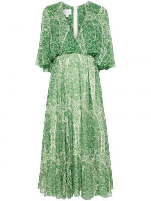 Svilena midi haljina s printom Giambattista Valli