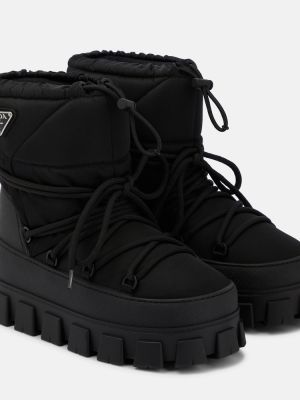 Зимни обувки за сняг на платформе Prada черно