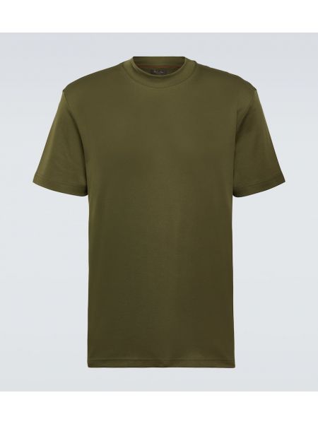 T-shirt di cotone in jersey Loro Piana verde