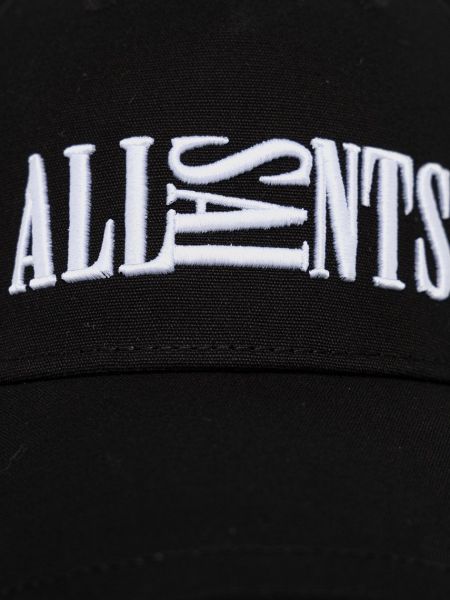Бавовняна шапка з аплікацією Allsaints чорна