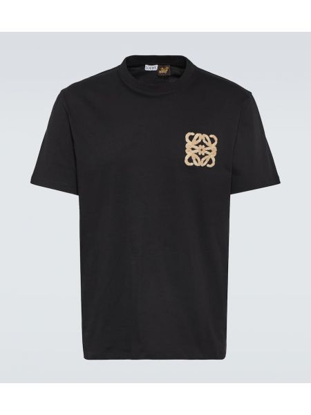 Bavlněné tričko jersey Loewe černé