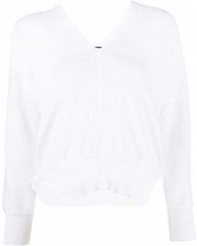 Jersey con escote v de tela jersey Lorena Antoniazzi blanco